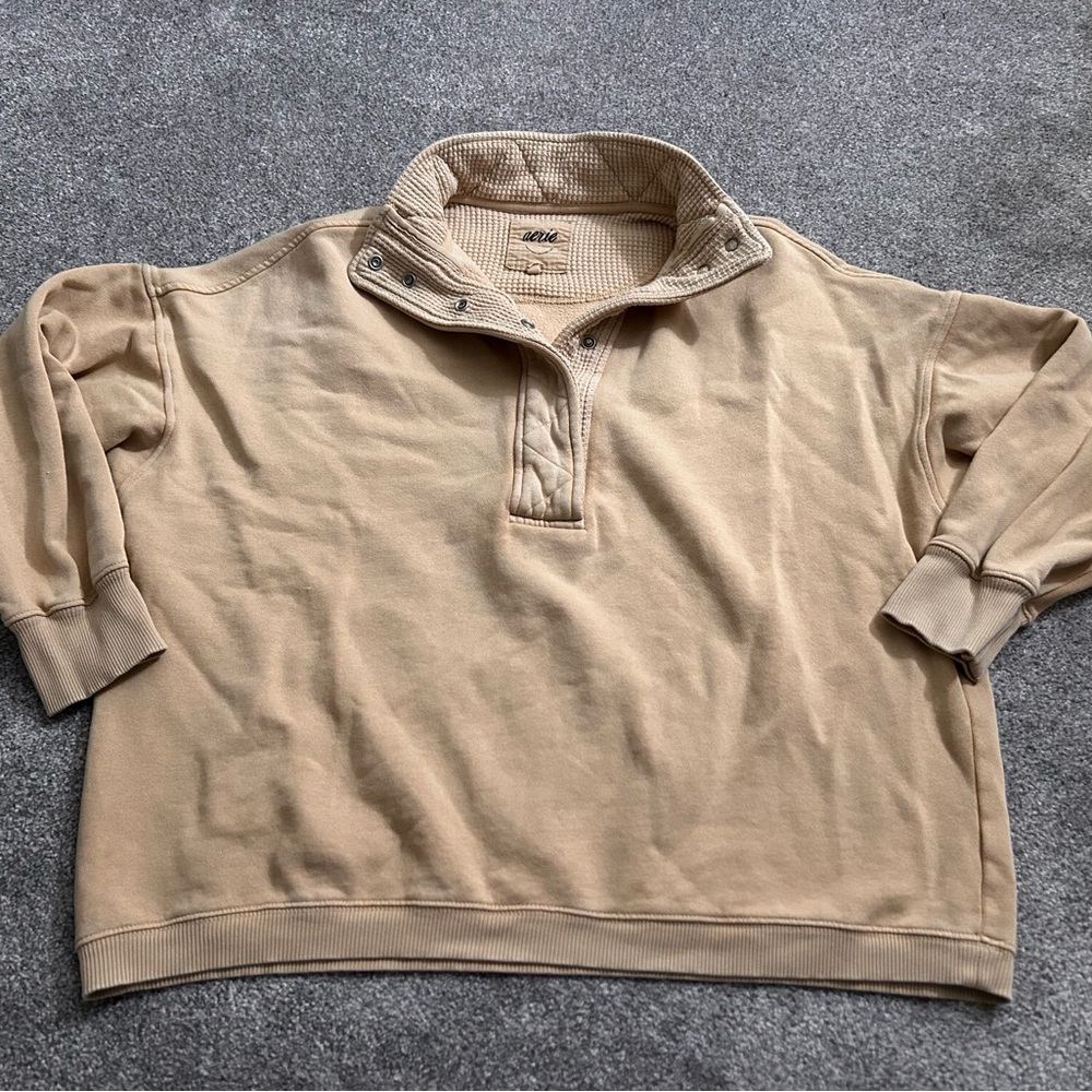 Aerie Tan button-Up Sweater
